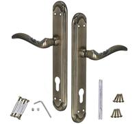 KOTARBAU® Tirador de puerta 90 mm PZ herraje para puerta ZnAl placa larga tiradores puerta tiradores puerta interior rosetón largo juego de manillas puerta picaporte picaporte puerta picaporte
