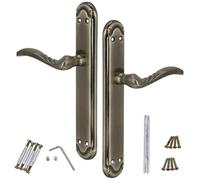 KOTARBAU® Tirador de puerta, cerradura ciega, herraje para puerta, placa larga, tiradores de puerta, juego de manillas interiores, roseta larga, juego de picaporte, picaporte de puerta, picaporte