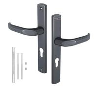 KOTARBAU® Tirador de puerta de 72 mm, cilindro de perfil, manija de aluminio, manija universal para puerta, herraje largo, color antracita