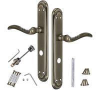 KOTARBAU® Tirador de puerta de 72 mm, herraje para puerta de inodoro, placa larga, tiradores de puerta, juego de manillas interiores, roseta larga, juego de picaporte, picaporte de puerta, picaporte