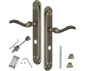 KOTARBAU® Tirador de puerta de 72 mm, herraje para puerta de inodoro, placa larga, tiradores de puerta, juego de manillas interiores, roseta larga, juego de picaporte, picaporte de puerta, picaporte
