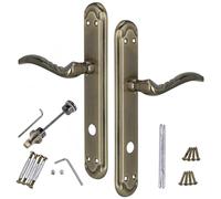KOTARBAU® Tirador de puerta de 90 mm, herraje para puerta de inodoro, placa larga, tiradores de puerta, juego de manillas interiores, roseta larga, juego de picaporte, picaporte de puerta, picaporte