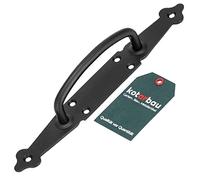 KOTARBAU® Tirador de puerta de hierro forjado de 270 mm, color negro de acero, mango de puerta de acero, mango de puerta corredera, manilla de puerta de granero