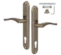 KOTARBAU® Tirador de puerta interior PZ 90 mm pátina tiradores de puerta largo platillo picaporte cerradura cerradura puerta herraje para puertas interiores cerradura de puerta juego de manillas con