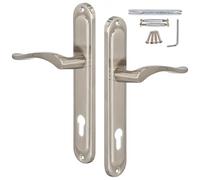 KOTARBAU® Tirador de puerta interior PZ de 90 mm de satén, tirador largo para puerta, cerradura de puerta, herraje para puertas interiores, juego de picaporte con inserto cilíndrico clásico