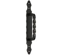 KOTARBAU® Tirador de puerta, Manillon de puerta trenzado, 290 mm, Acero, Negro mate, Diseño antiguo, Tirador para muebles, Herraje para puerta corredera, Manija para puerta de paso