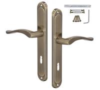 KOTARBAU® Tirador de puerta para puertas interiores, 72 mm, pátina, tiradores largos, juego de picaporte para puertas interiores, cerradura de puerta para puertas interiores, juego clásico