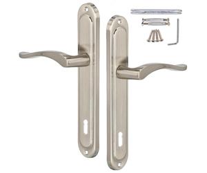 KOTARBAU® Tirador de puerta para puertas interiores, 90 mm, satinado, manijas largas, juego de picaporte para puertas interiores, cerradura de puerta para puertas interiores, juego clásico