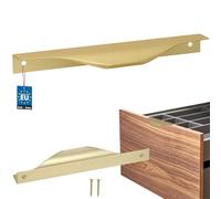 KOTARBAU® Tirador para muebles, tiradores de armario 160/180 mm, ZnAl, tiradores de cocina, color dorado, para muebles, tiradores de puerta, tiradores de puerta de perfil, tiradores de cocina