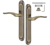 KOTARBAU® Tirador para puerta interior, cerradura ciega, pátina, tiradores largos, juego de picaporte para puertas interiores, cerradura de puerta para puertas interiores, juego clásico