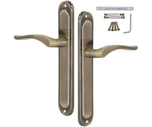 KOTARBAU® Tirador para puerta interior, cerradura ciega, pátina, tiradores largos, juego de picaporte para puertas interiores, cerradura de puerta para puertas interiores, juego clásico