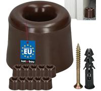 KOTARBAU Tope para puerta de suelo para atornillar - - Tope para puerta de suelo - Montaje en el suelo - Tope para puerta - de goma (marrón, juego de 10)