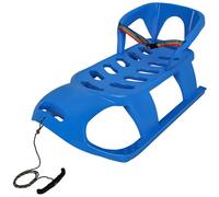 KOTARBAU® Trineo Nieve - Trineo Niños - con Respaldo y Cinturón de Seguridad - Plástico - 87 x 45 x 42 cm - Azul - Deslizador Nieve - con Cuerda De Arrastre