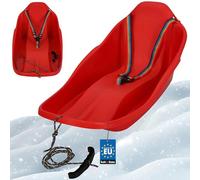 KOTARBAU® Trineo Nieve - Trineo Niños - Plástico - 72x37x32 cm - Rojo - Deslizador Nieve - con Respaldo y Cinturón Seguridad - con Cuerda De Arrastre