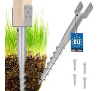 KOTARBAU® U Poste de soporte para atornillar 80x710mm de acero galvanizado Funda de impacto Funda de impacto para suelo Poste base Perno en U Ancla de tierra Punta de puesta a tierra Ancla para postes