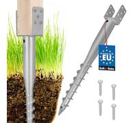 KOTARBAU® U Soporte para postes para atornillar 70x700mm acero galvanizado Funda de impacto Funda de impacto para el suelo Ancla de tierra Punta de puesta a tierra U-perno Ancla para postes de madera