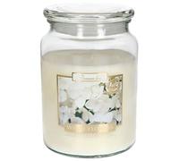 KOTARBAU® Vela aromática en Tarro de Cristal con Tapa, Idea de Regalo, Vela en Frasco para aromaterapia, Decoración del hogar, Duración Prolongada, Fragancia, Grande, Aroma a Flores Blancas