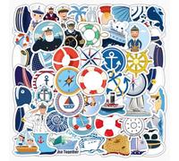 Kotkiddy 102 Piezas Náuticos Stickers de Barco de Vela para Botellas de Agua, Portátil, Maleta, Cuaderno, Álbum de Recortes - Glueewee Navegador de Vinilo Impermeable de Dibujos