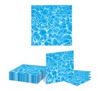 Kotkiddy 20 hojas de servilletas de papel con patrón de olas, textura de agua fluida, servilletas veraniegas, decoraciones para fiestas de piscina, carnaval de verano