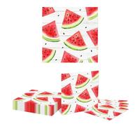 Kotkiddy 20 Pack Servilletas de Papel Sandía Fruta de Verano Desechable Servilleta de Mesa de Almuerzo Sandía Acuarela Cena Servilleta de Mano para Fiesta en la Piscina