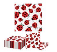 Kotkiddy 20 Piezas Decoraciones de Mariquita, Servilletas de Papel Desechables para Fiesta, Conjunto de Servilletas de Almuerzo de Papel con Tema de Mariquita