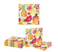 Kotkiddy 20 Piezas servilletas cítricas Fresa Lavables servilletas cuadradas Decorativas Suaves para Cocina Hotel Restaurante Banquete Boda Fiesta