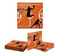 Kotkiddy 20 Unidades de Servilletas de Papel para Fiesta de Cumpleaños de Baloncesto Es Hora de Jugar Tema de Fiesta de Baloncesto Servilletas Desechables Tema Deportivo