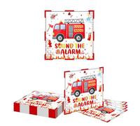 Kotkiddy 20 Unidades de servilletas Decorativas para cumpleaños de camión de Bomberos decoración de Fiesta de Bombero servilletas de camión de Bomberos