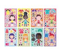 Kotkiddy 24 Piezas Pegatinas para Niñas Hacer Un Rostro Etiquetas DIY Pegatinas para Niñas Brillantes Pegatinas Holográficas Intercambiables Regalos Fiesta De Cumpleaños