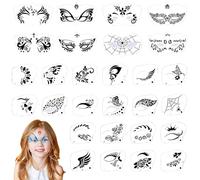 Kotkiddy 28 Piezas de Plantillas de Pintura Facial Reutilizables para Maquillaje Corporal y Facial para niños y Adultos