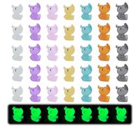 Kotkiddy 35 Piezas de Figuras Luminosas de Mini Madera Dura de Rinoceronte Mini Vaca Mini Cerdo Brillan en la Oscuridad para Accesorios de jardín de Bricolaje casa de muñecas Animales Salvajes Micro