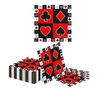 Kotkiddy 40 Piezas 33x33cm Servilletas de Casino Juego de Cartas Las Vegas Decoración Servilletas de Papel Juego de Póker Servilletas Cartas Decoración de Mesa Las Vegas