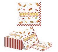 Kotkiddy 40 Piezas Servilletas de Fiesta de Comida Rápida Hotdog Cumpleaños Servilletas Desechables 16 51x16 51cm Tema de Comida Cena Hotdog Toalla para Festival Fiesta d