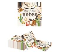 Kotkiddy 40 Piezas Servilletas de Fiesta Rodeo Niños 1 Cumpleaños Decoración Western Cowboy Deco de Mesa para Niños Niñas Mi Primer Motivo Rodeo Boda Campesina Baviera Ok
