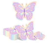 Kotkiddy 40 Piezas Servilletas de Mariposa Hada Lila Desechables Servilletas de Papel para Cócteles Pastel Feliz Cumpleaños Hada Primera Fiesta de Jardín Fiesta de Té Eve