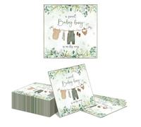 Kotkiddy 40 Piezas Servilletas para Baby Shower Un Dulce Bebé Niño Está en Camino Acuarela Verde Niño Servilletas de Papel para Fiesta de Revelación de Género Decoración