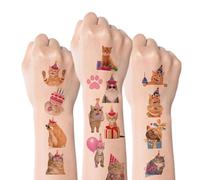 Kotkiddy 80 Piezas Tatuajes Temporales Divertidos de Gatos para Niños y Niñas, Decoración de Fiesta, Detalles para Invitados, Regalo, Pegatinas Adorables para Cumpleaños,