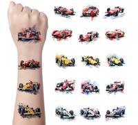 Kotkiddy 83 Piezas de Tatuajes Temporales de Coches de Carreras para Niños y Niñas, Decoración de Fiesta, Regalos, Pegatinas para Cumpleaños, Fiesta Temática de Carreras