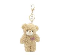 Kotkiddy - Llavero de peluche para niños, diseño de oso con corazón, color púrpura, 13 cm, mochila de peluche con colgante de regalo para niñas, oro L