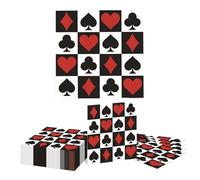Kotkiddy Pack con 40 Servilletas de Cóctel de Casino, 33 x 33 cm Servilletas Desechables para Fiestas Temáticas de Casino de Póker Decoración de Fiesta de Cumpleaños de Casino