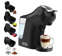 KOTLIE Cafetera de cápsulas 5 en 1, 19 bar, multi cápsulas para Nespresso, Dolce Gusto, ESE Pads(44 mm)/café en polvo, depósito de agua de 1 L, 3 temperaturas/7 cantidades de agua, color negro