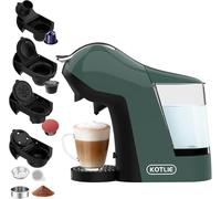 KOTLIE Cafetera de cápsulas 5 en 1, 19 bar, multi cápsulas para Nespresso Original/Dolce Gusto/ESE Pads(44 mm)/café en polvo, depósito de agua de 1 L, 3 temperaturas/7 cantidades de agua, verde (EM