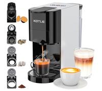 KOTLIE Expreso 4 en 1 Cafetera de Capsulas 19 Bar Alta Presión Apagado Automático Depósito Cafetera de espresso/Cafetera Capsulas AC-513K (BLACK-EU)