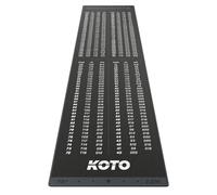KOTO - Alfombra de Dardos Gris Checkout 237 x 60 cm, Protección para Suelo y Dardos, Incluye Indicador de Puntuación y Oche