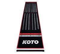 KOTO - Alfombra de Dardos Roja Oche Checkout 285 x 60 cm, Alfombra Antideslizante, Líneas de Lanzamiento y Oche Ajustable