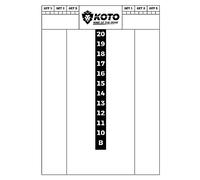 KOTO - Flex Scoreboard 40x30cm Whiteboard, Compatible con Juegos como 501 y Táctica, Apto para Uso con Marcadores KOTO