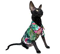 Kotomoda Camiseta hawaiana de gato para Sphynx y gatos desnudos (mediano)