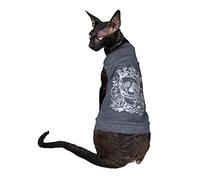 Kotomoda Cat Wear Sphynx - Camiseta con diseño de gato, color plateado