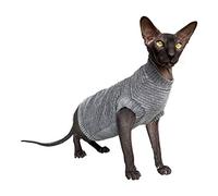 Kotomoda Cat'S T-Shirt Pana para esfinge y Gatos Desnudos (Grande, Gris Oscuro)