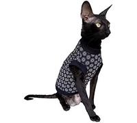 Kotomoda Hairless Cat algodón elástico camiseta Negro Primavera para Sphynx Cats (L)